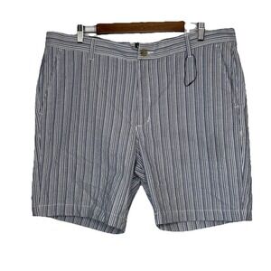 Ben Sherman Shorts Mens 38 Blue White Stripe Seersucker Preppy Beach Resort NWT